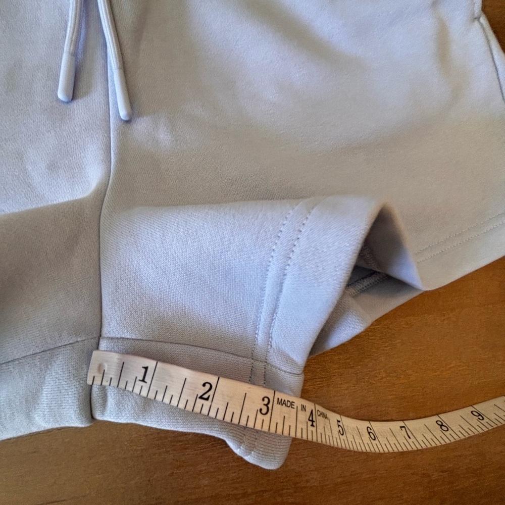 Sweaty Betty ‘Elevated Short’ High Rise Cotton Fleece Salt Blue Pocket, Sz S NWT - Picture 12 of 14